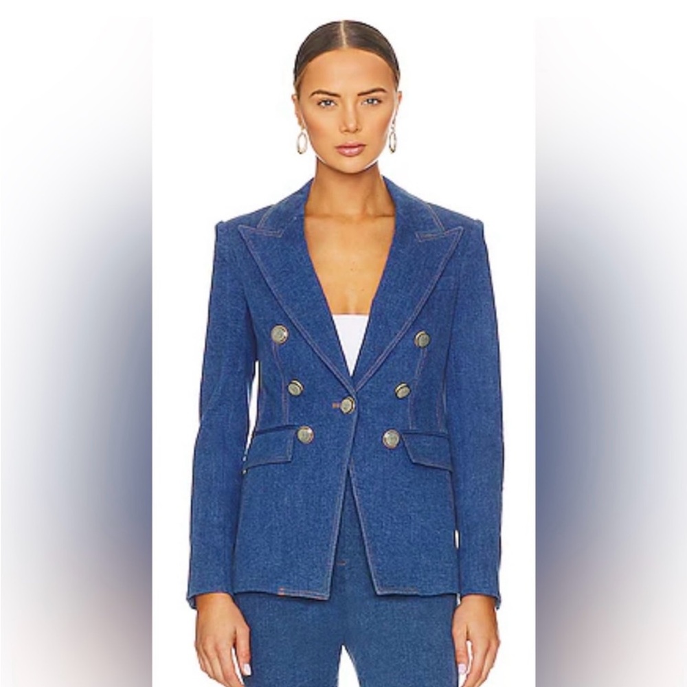 Veronica Beard Blue Double-Breasted Blazer